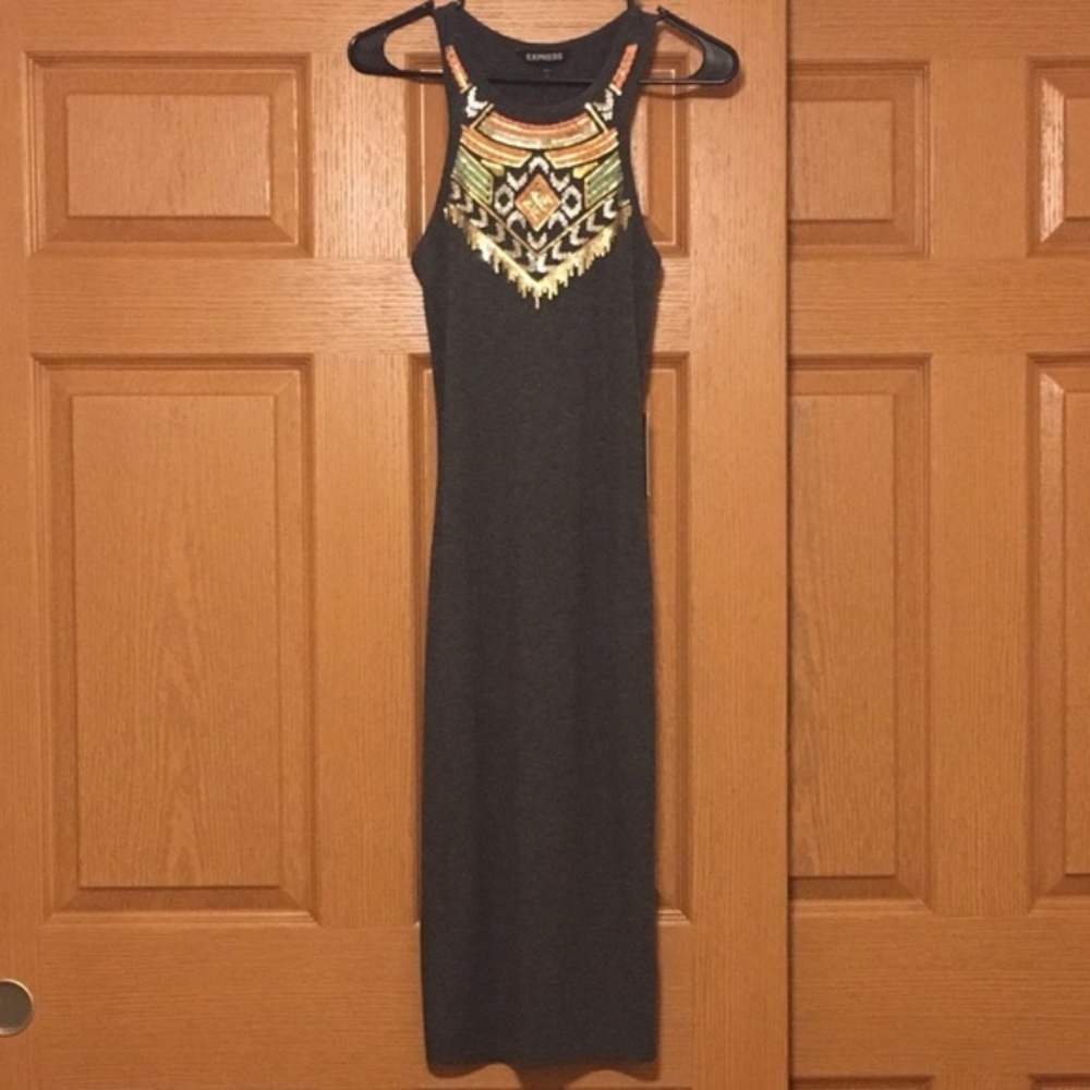 Aztec Sequin Embellished Dress